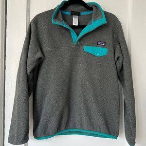 Patagonia Synchilla Grey with Teal trim, Small